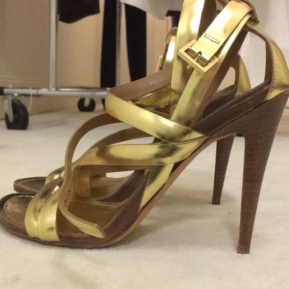 Tory Burch Gold Stappy Stilettos - Picture 5 of 6